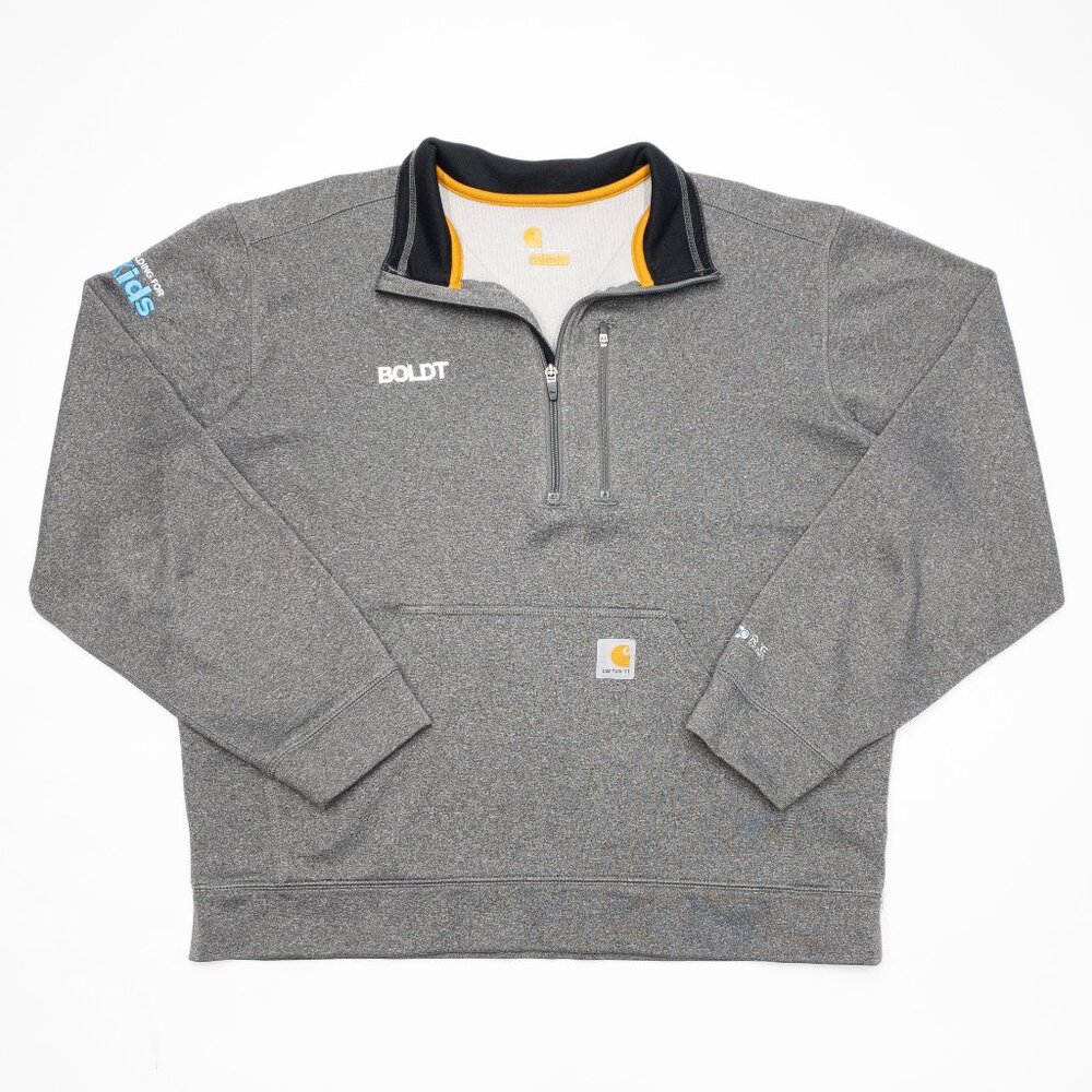 Carhartt 1/4 Zip Sweatshirt Men's Large Relaxed Fit Long Sleeve Pullover Gray